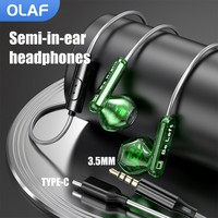 3.5MM/Type C Wired Earphones in-line Control Wired Headphones Noise Cancelling Earbuds HiFi Sound Headsets With HD Mic