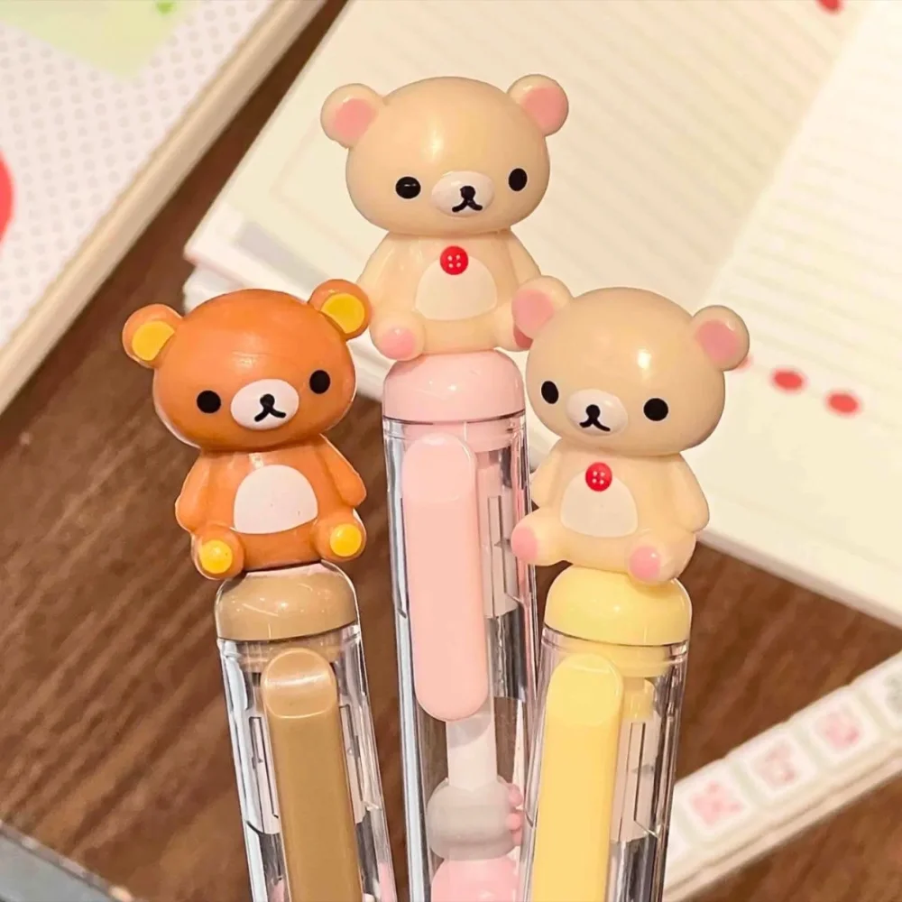 Cute Rilakkuma Cartoon Smooth Writing Press Black Ballpoint Pen Neutral Pen Student Stationery Supplies Classmate Birthday Gift