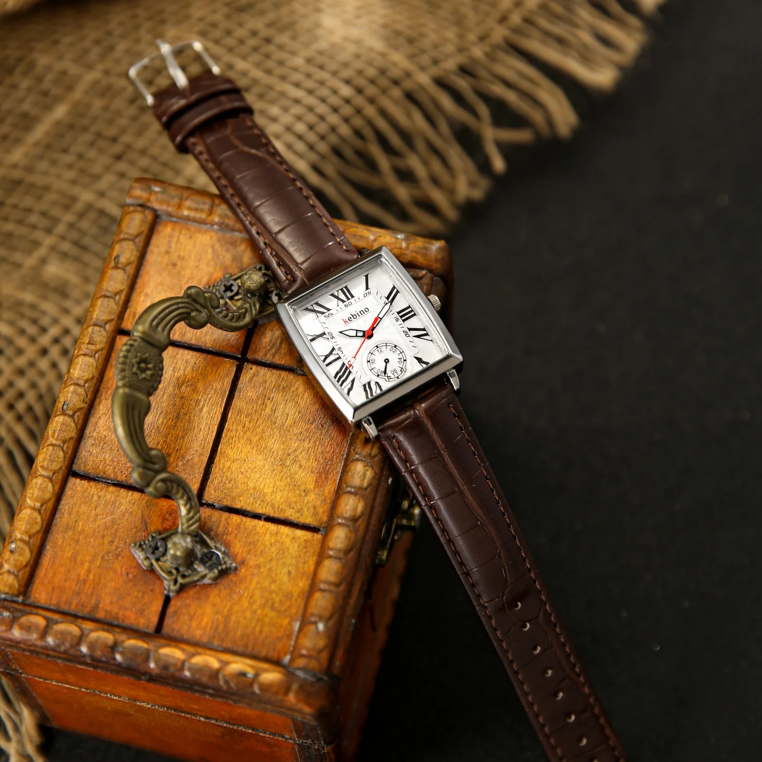 Business Square Dial Men Watch Leather Quartz Movement Men's Wristwatch Elegant Clock Casual Retro Watches relógios masculino
