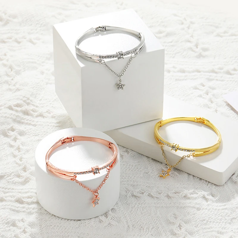 2025 جديد مجوهرات فاخرة أساور وأساور من الفولاذ المقاوم للصدأ أنثى القلب إلى الأبد الحب سوار Charm للنساء هدايا #6