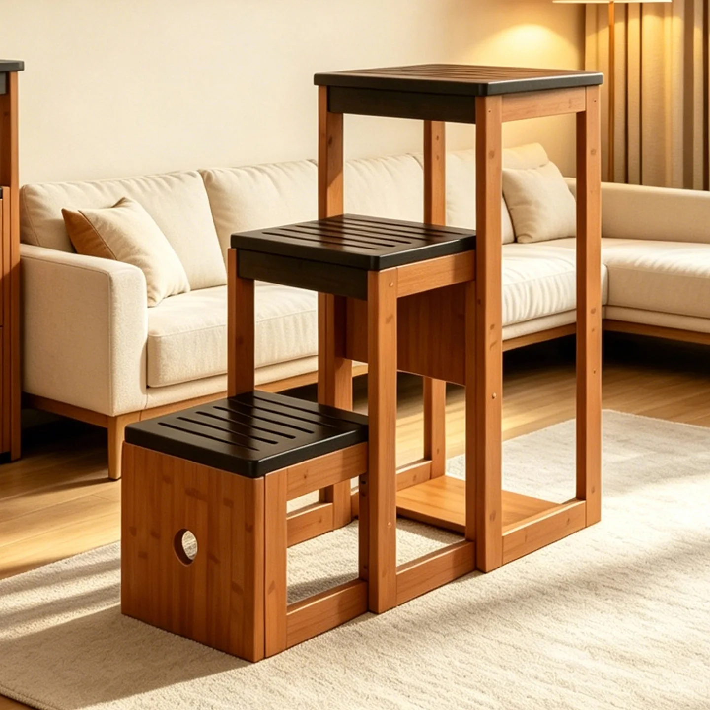 Solid wood flower stand Shelf Balcony flower stand Living room Floor-to-ceiling flower pot bracket Plant stand