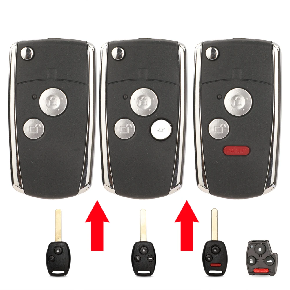 jingyuqin Modified 2/3 Buttons New Style Flip Folding Key Shell Case Keyless Fob Cover For HONDA ACCORD CRV CIVIC ODYSSEY Pilot