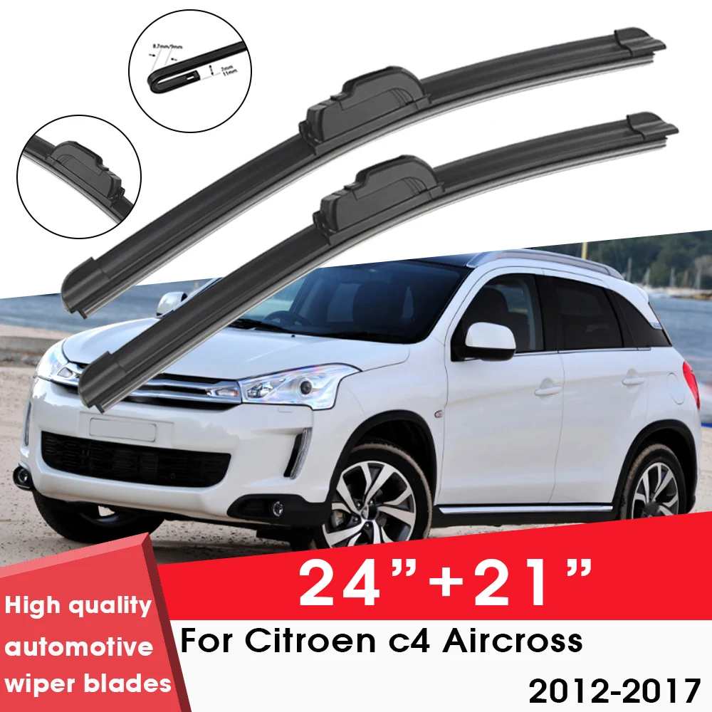 

Car Wiper Blade For Citroen c4 Aircross 2012-2017 24"+ 21" Windshield Windscreen Clean Naturl Rubber Cars Wipers Accessories