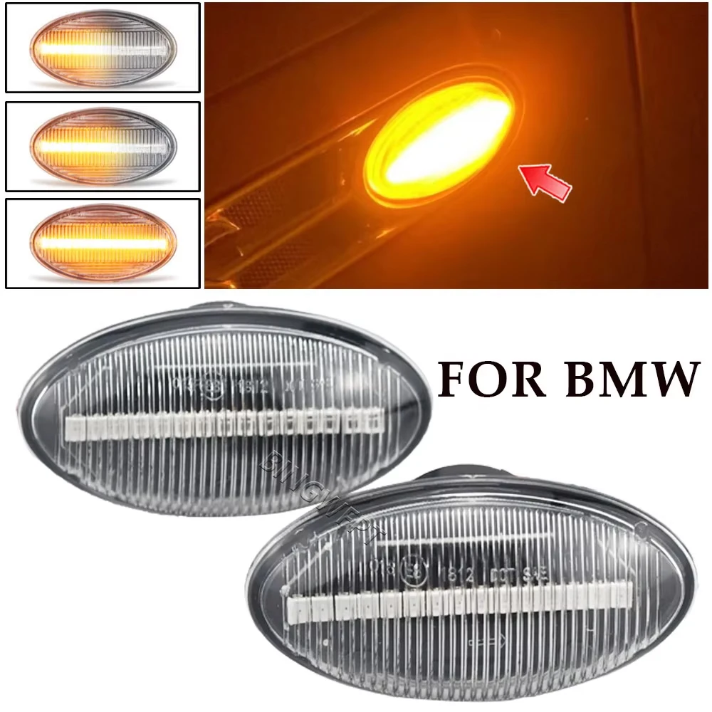 2pcs super bright For MINI Cooper R50 R52 LED Dynamic Side Marker Light Side Repeater Blinker Lamp