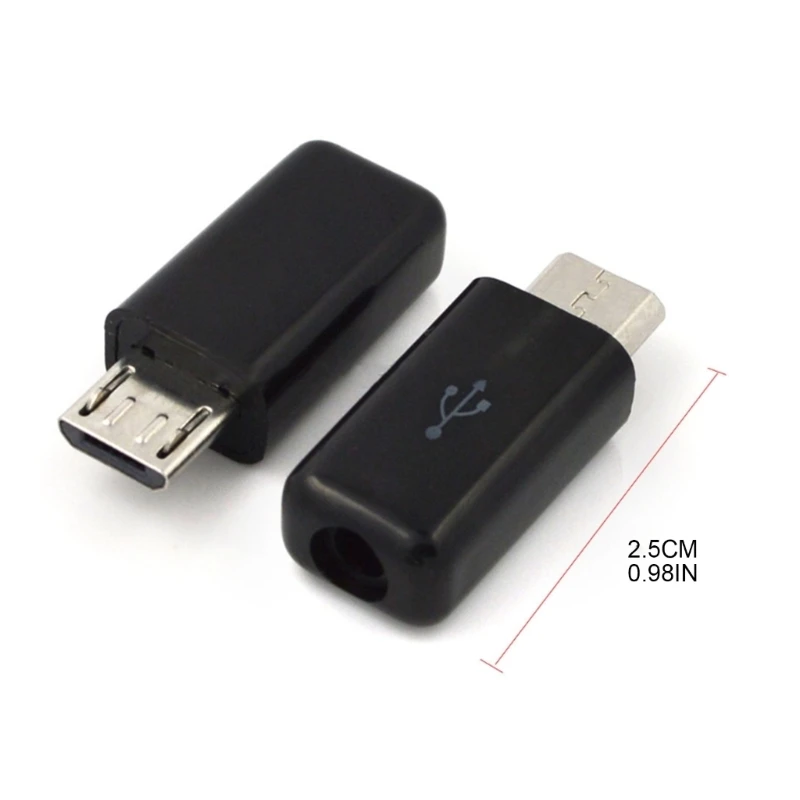 10 Pack USB 2.0 ประเภท-C ปลั๊ก 5 ขาเชื่อมประเภท Micro USB Connector เปลี่ยนปลั๊กพลาสติกสีดำฝาครอบ