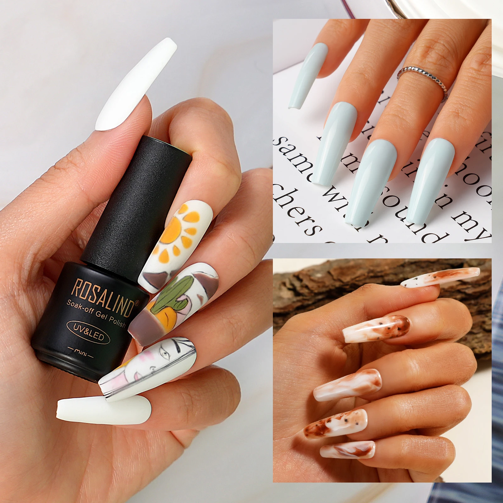 Colla per unghie ROSALIND 38 pz/set smalto gel duraturo smalto per unghie topcoat agente lucidante set lampada UV set per unghie fai da te