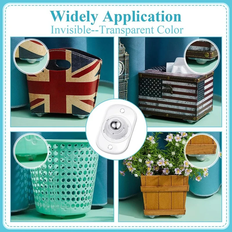 ABUL-36 Pcs Self Adhesive Caster Wheels Appliance Rollers Appliance Sliders For Kitchen Appliances Swivel Universal Wheel