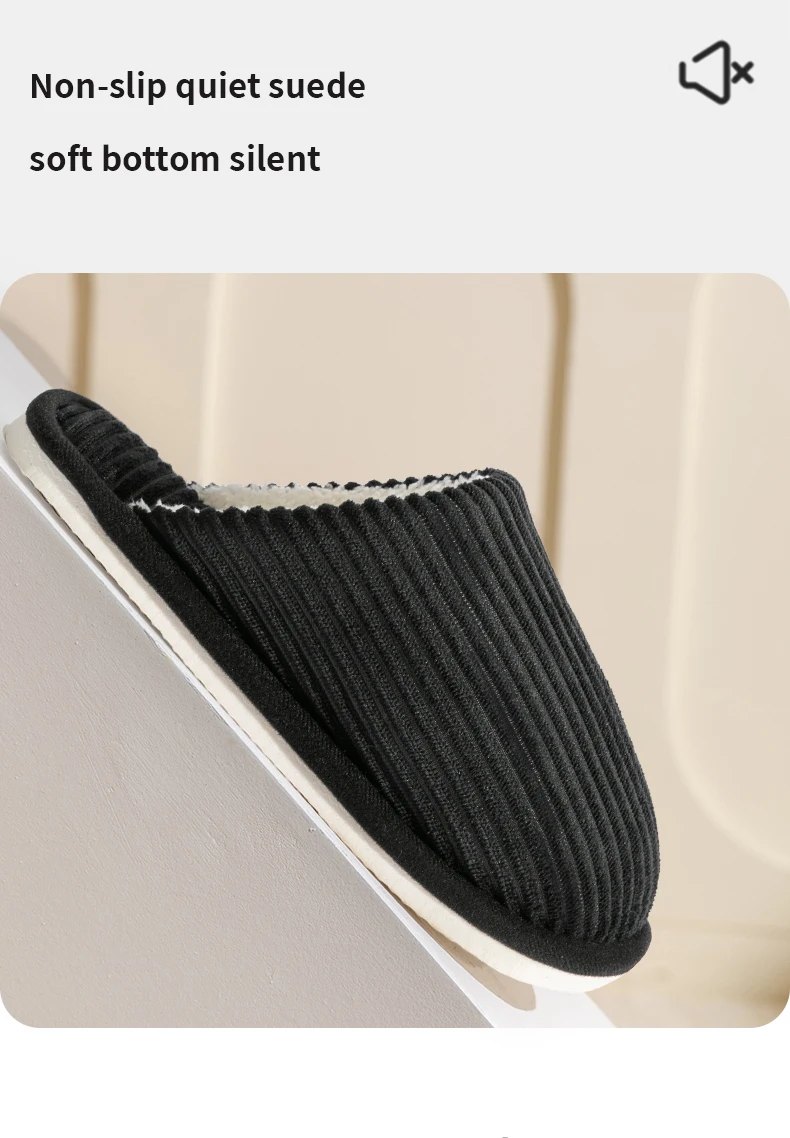 Winter warme Plüsch Herren Hausschuhe rutschfeste weiche Schuhe Komfort flache Ferse Indoor Schlafzimmer Paar Hausschuhe für Zuhause Schuhe im Herbst – Detail 9
