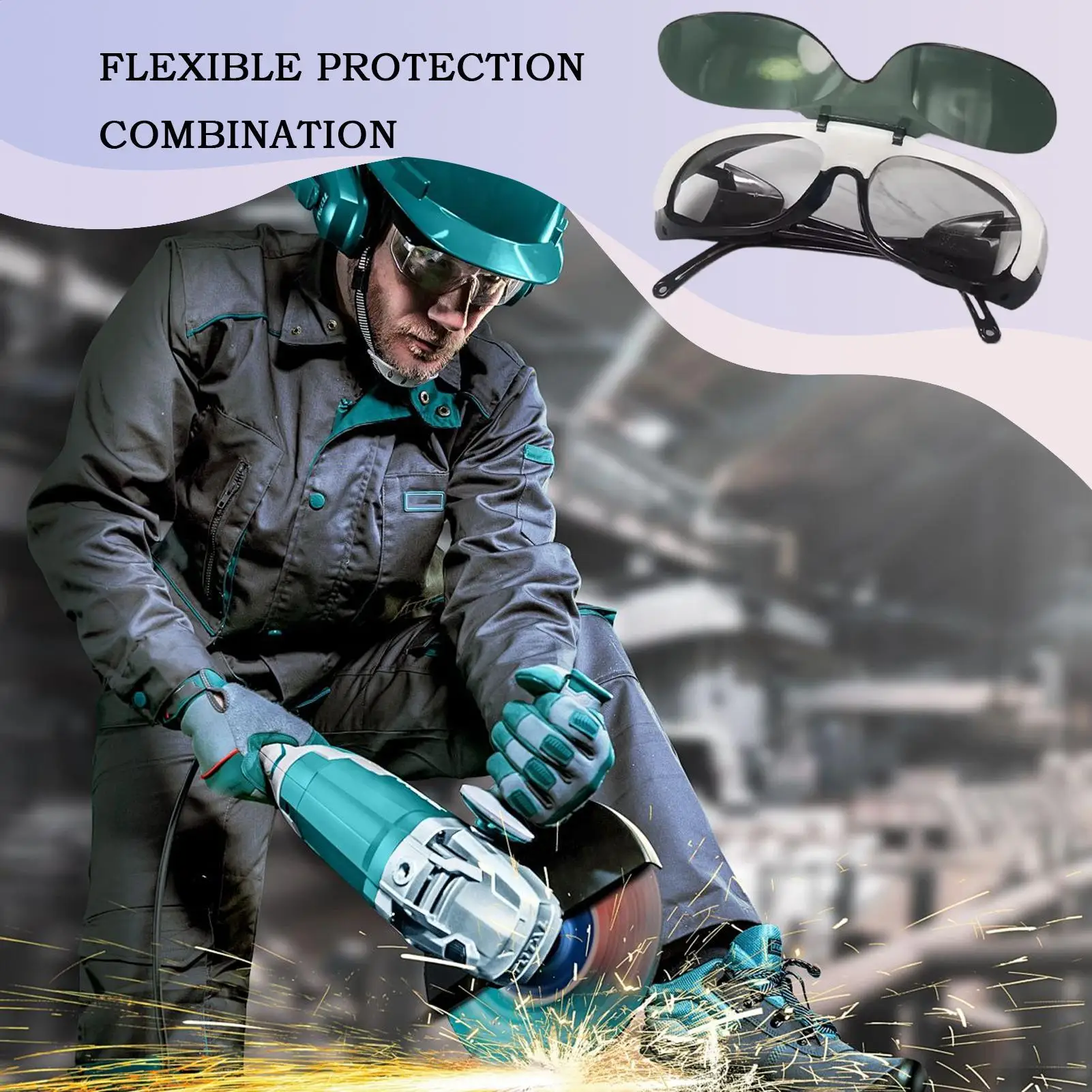 Welding Goggles Auto Darkening Welding Glasses Anti-Glare Protective Eyewear for Men Women Mig Arc Grinding Cutting Use