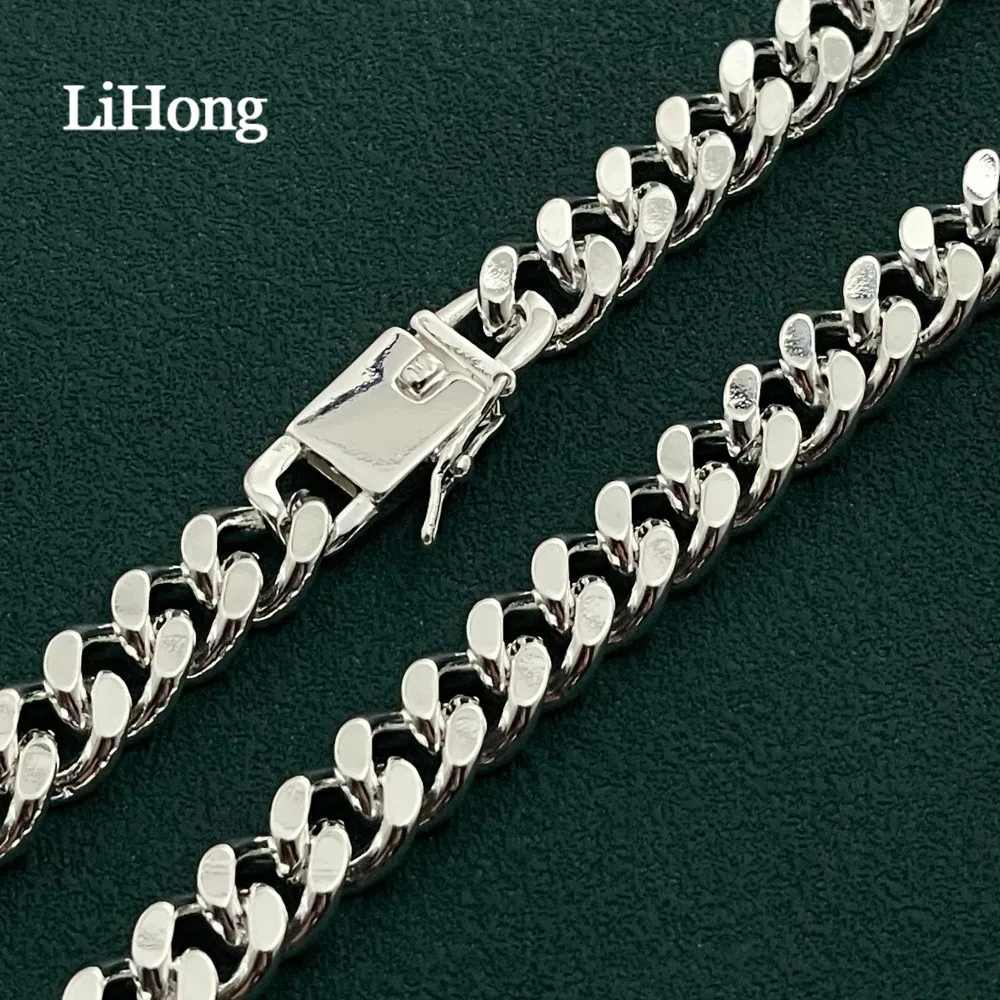 925 Sterling Silber 10MM 20/22/24/26 Zoll Exquisiter Edler Prächtiger Charme Mode für Männer Frauen Kette Hochzeit Halskette Schmuck – Detail 5