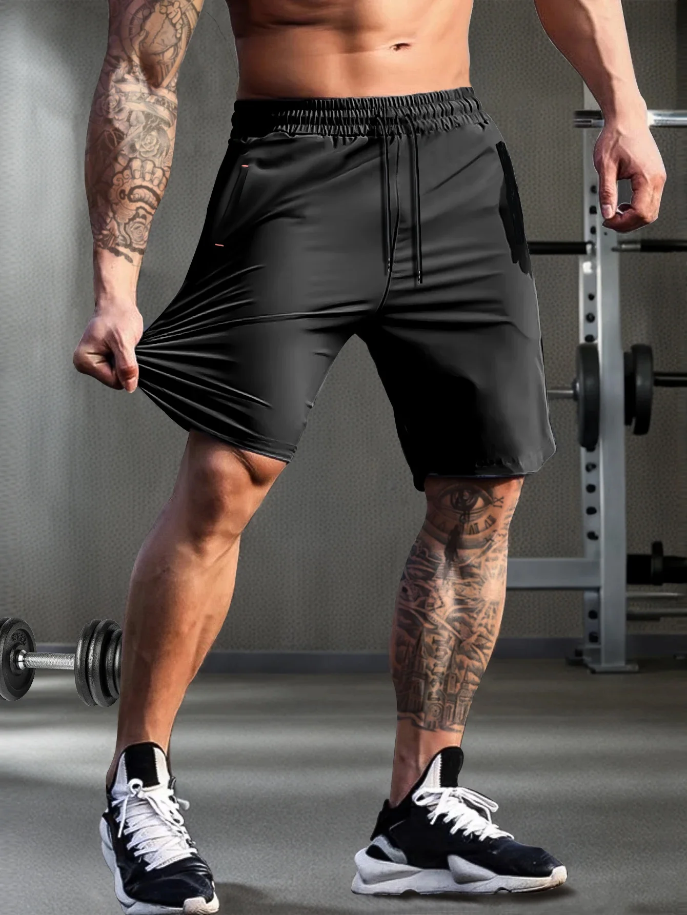 

2026 Oversize Sports Shorts Men Fitness Quick Dry Short Pant Summer Thin Breathable Elastic Waist Zippered Pockets boxers briefs