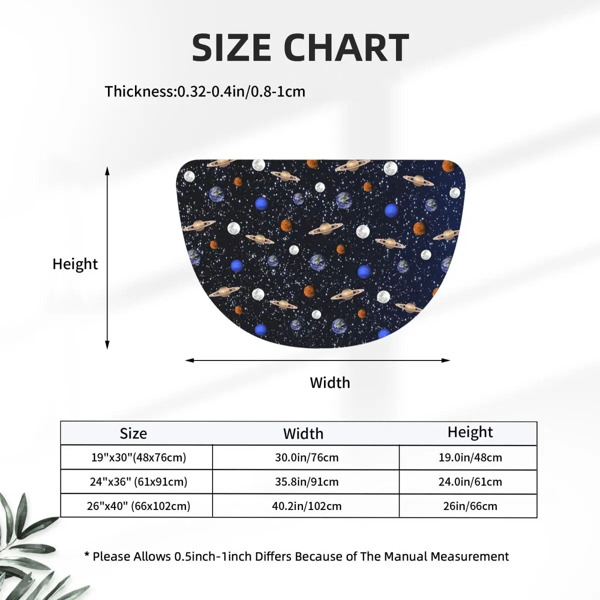 Solar System Space Planets Universe Flannel Half Round Doormat Non Slip Bathroom Mat Absorbent Floor Carpet for Laundry Room