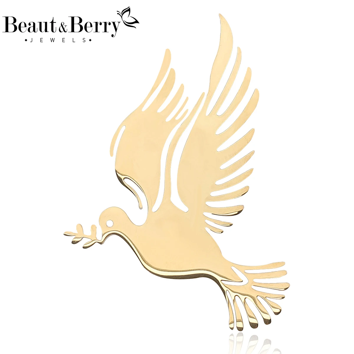 

Beaut&Berry Trendy Stainless Steel Dove Brooches for Women Unisex Birds Animal Pins Casual Party Jewelry Accessories Gifts