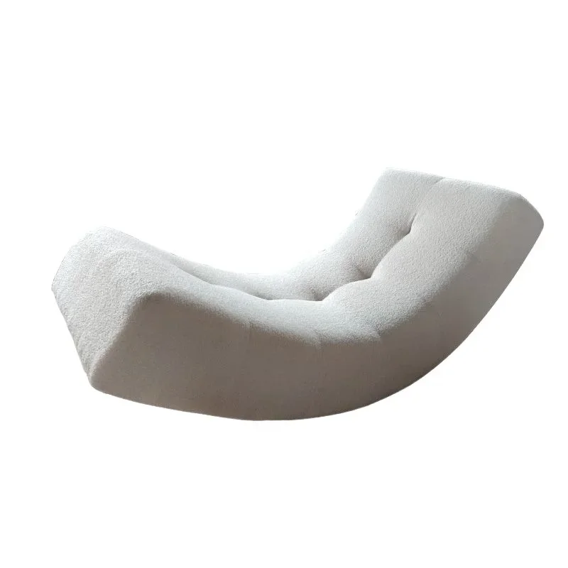 Moon rocking chair lamb wool casual, household small apartment living room cream wind balcony bedroom lazy single sofa