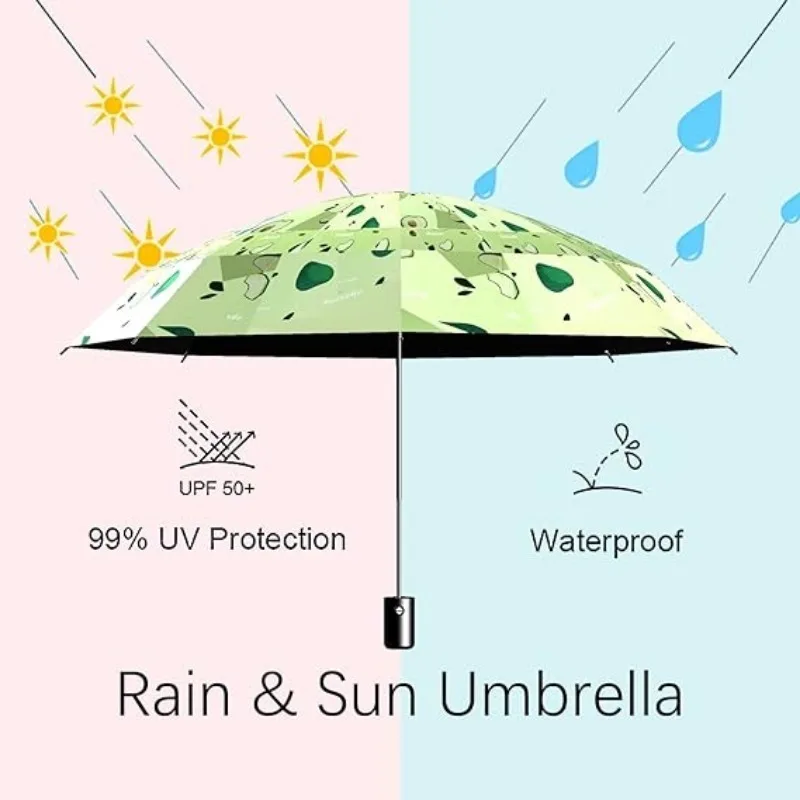 Summer Folding Travel Umbrella Lightweight Portable Umbrella Compact Sun and Rain Umbrellas UV Protection for Women and Men