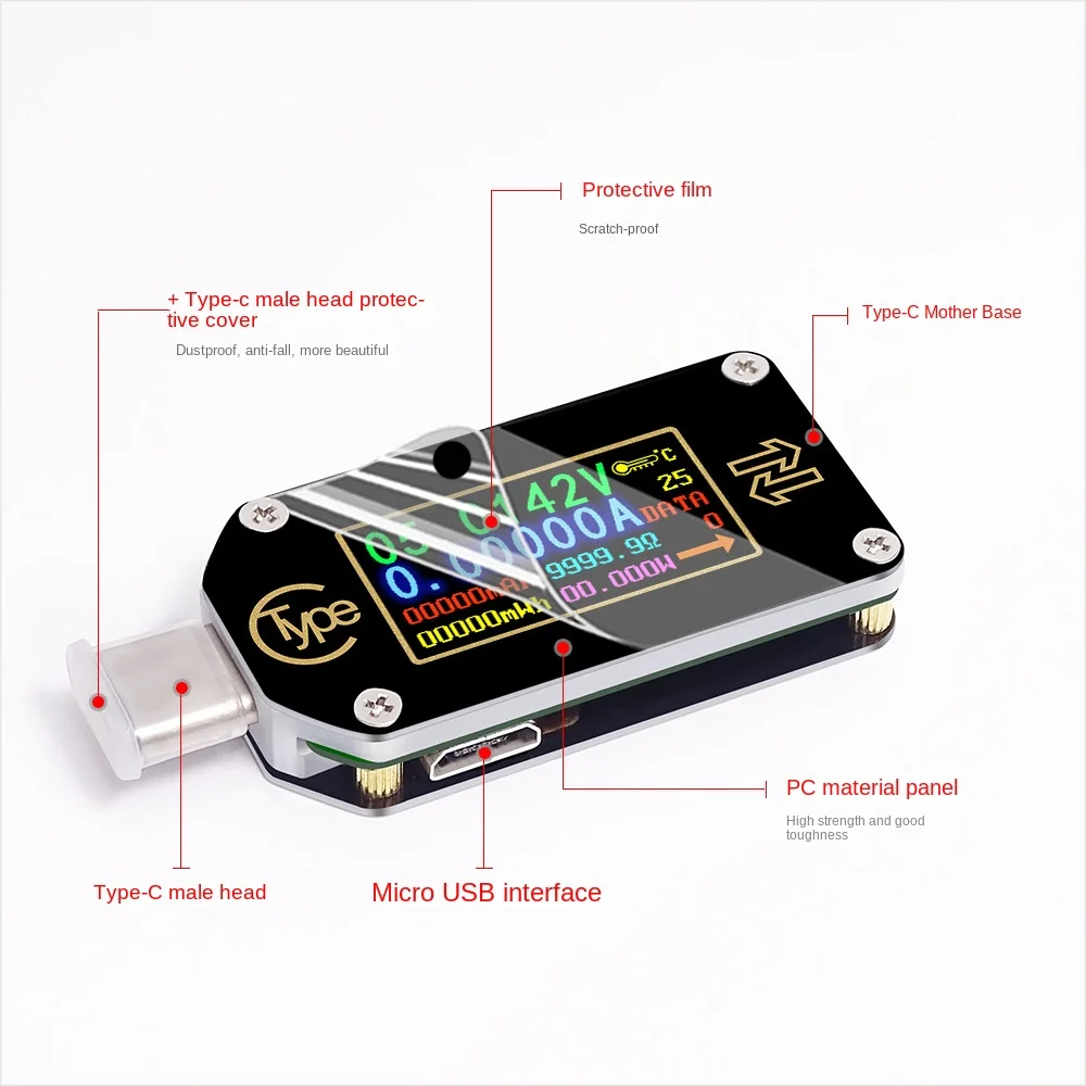 TC66/TC66C Type-C PD Trigger USB-C Voltmeter Ammeter Voltage 2 Way Current Meter Multimeter PD Charger Battery USB Tester