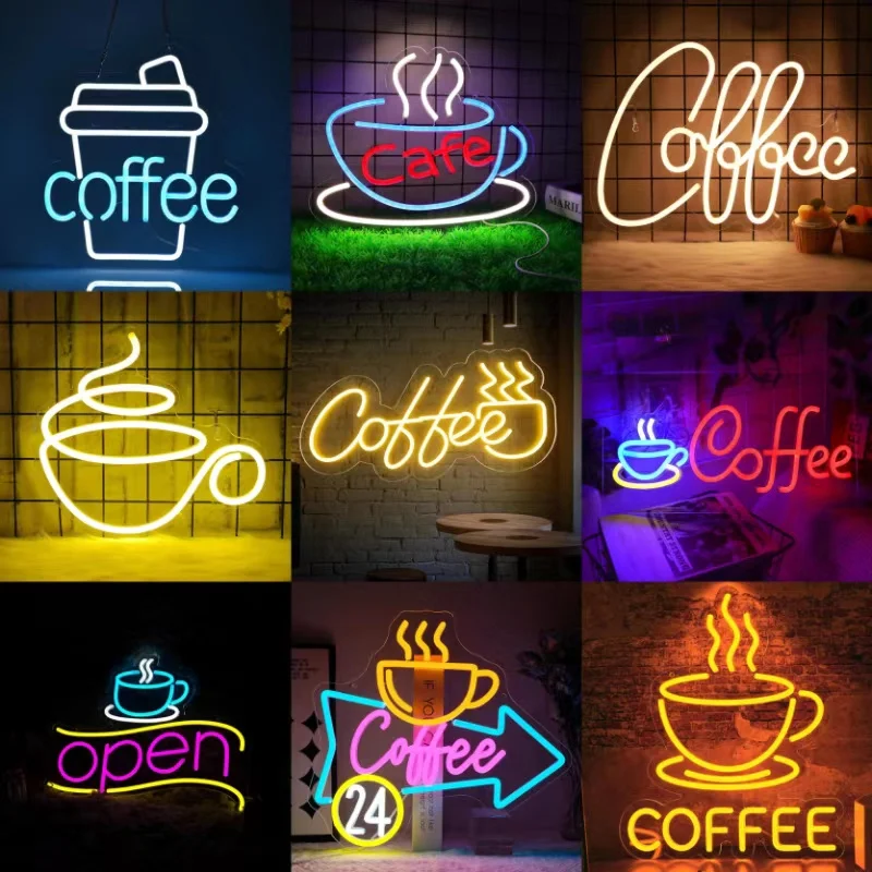 

XM Coffee Bar Neon for Wall Decoration, Modern LED Sign Coffee Shop, Small Acrylic Coffee Station Art Deco Party Decoration CCC