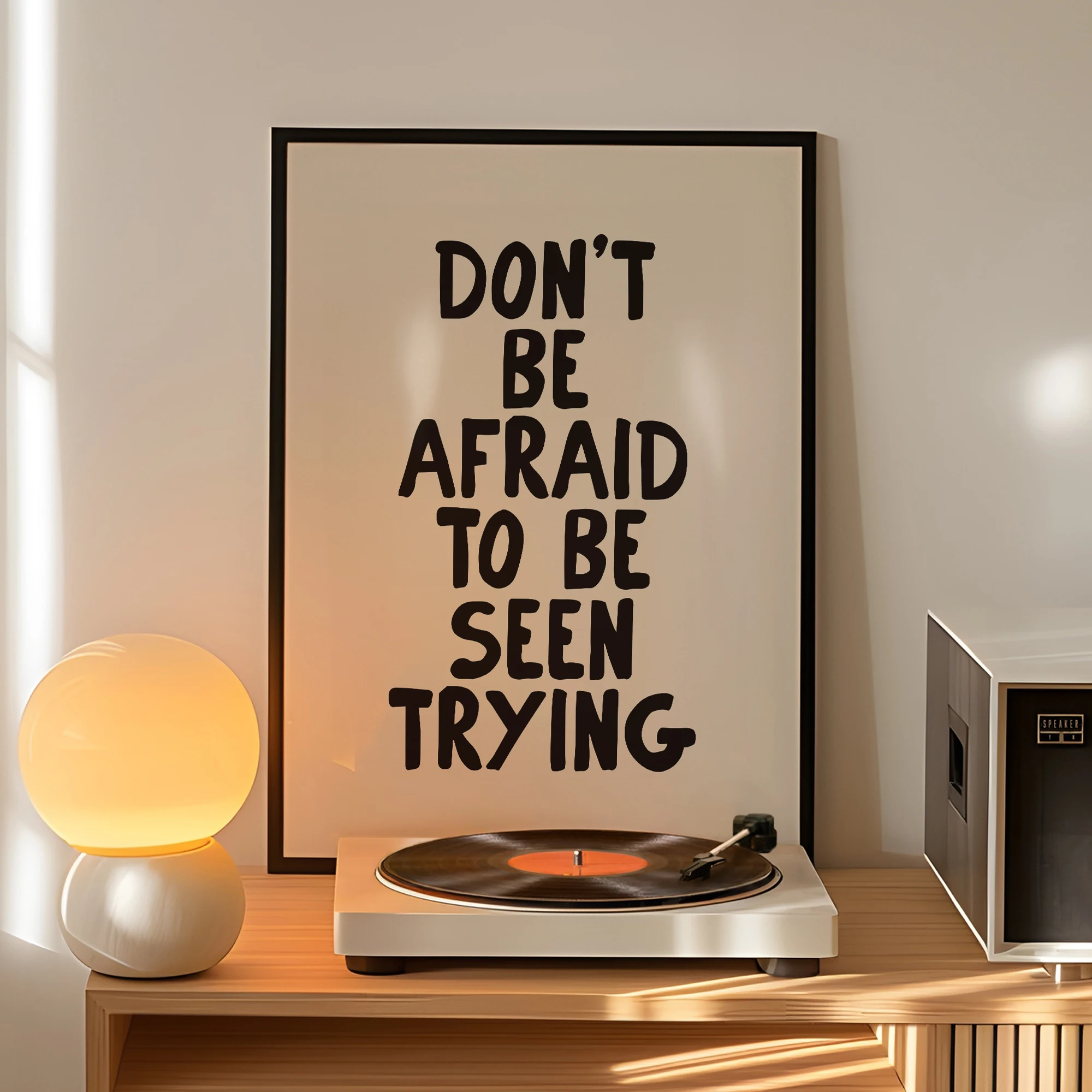 Moderno simples não tenha medo de ser visto tente impressões de arte de parede pintura em tela pôster imagem para sala de estar decoração de casa