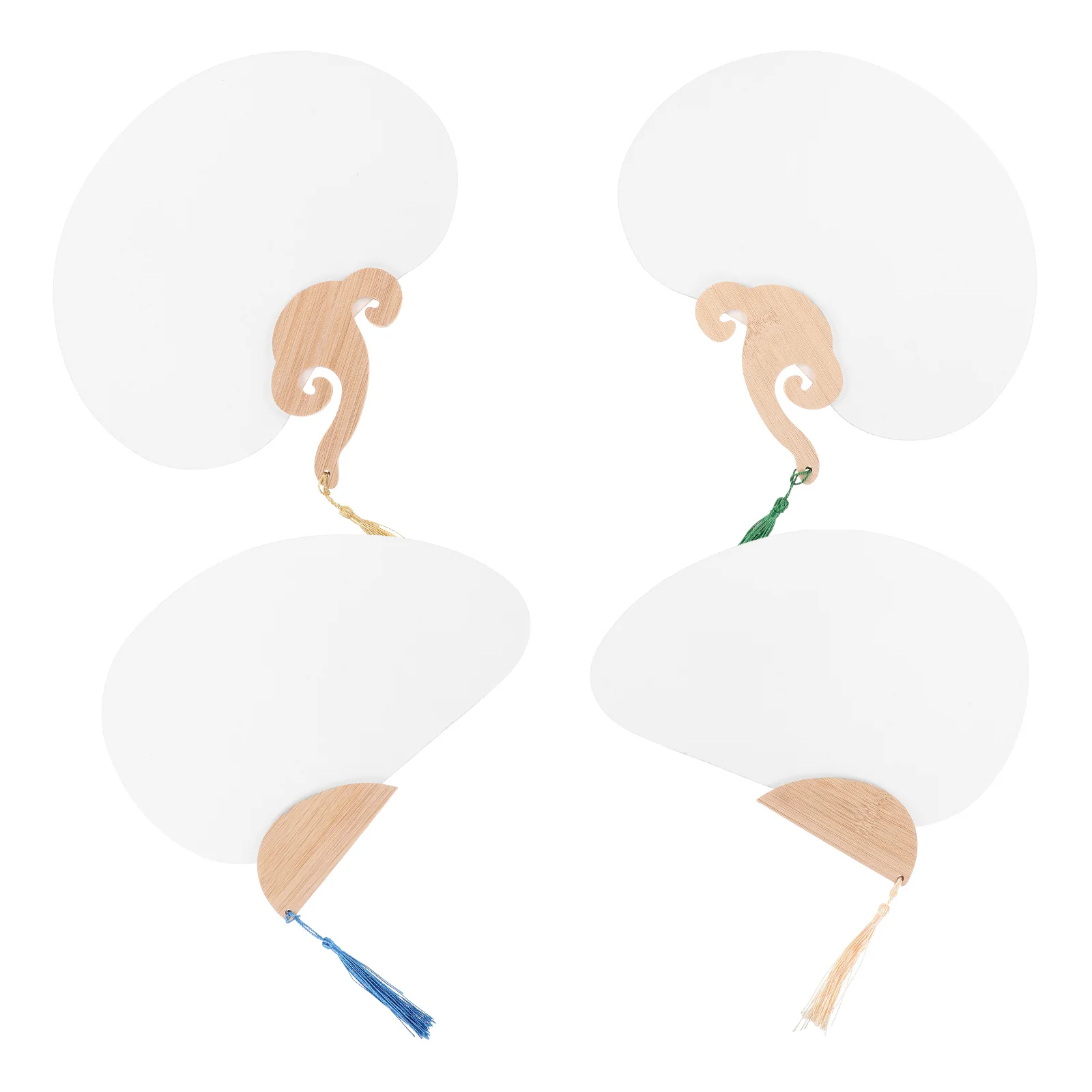 

4Pcs Blank Painting Fans DIY Handheld Paper Fans for Craft Drawing Thickened Summer Essential Lightweight Portable Kids Adults