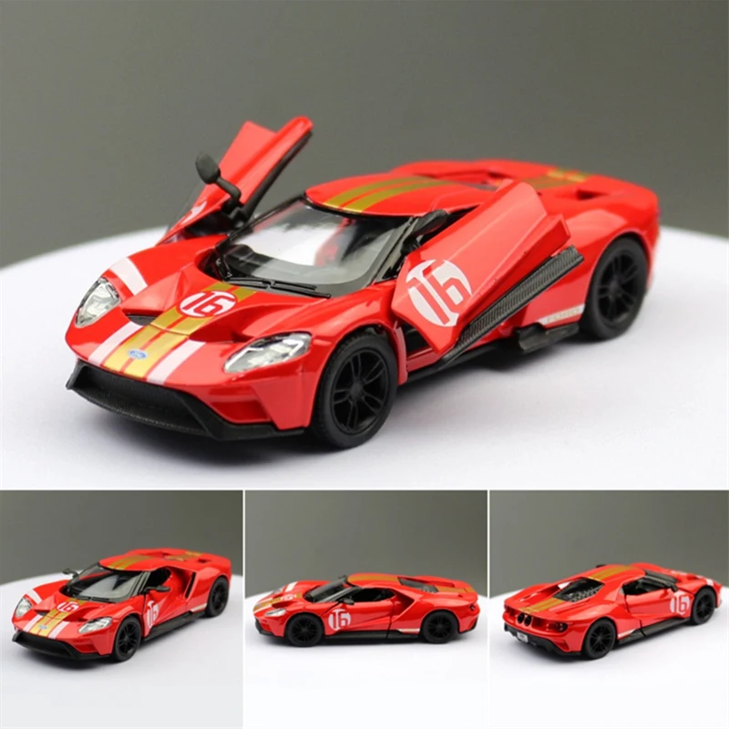 1:38 2017 Ford GT Alloy Track Sports Car Model Diecasts Metal Toy Racing Car Vehicles Model Simulation Collection Childrens Gift