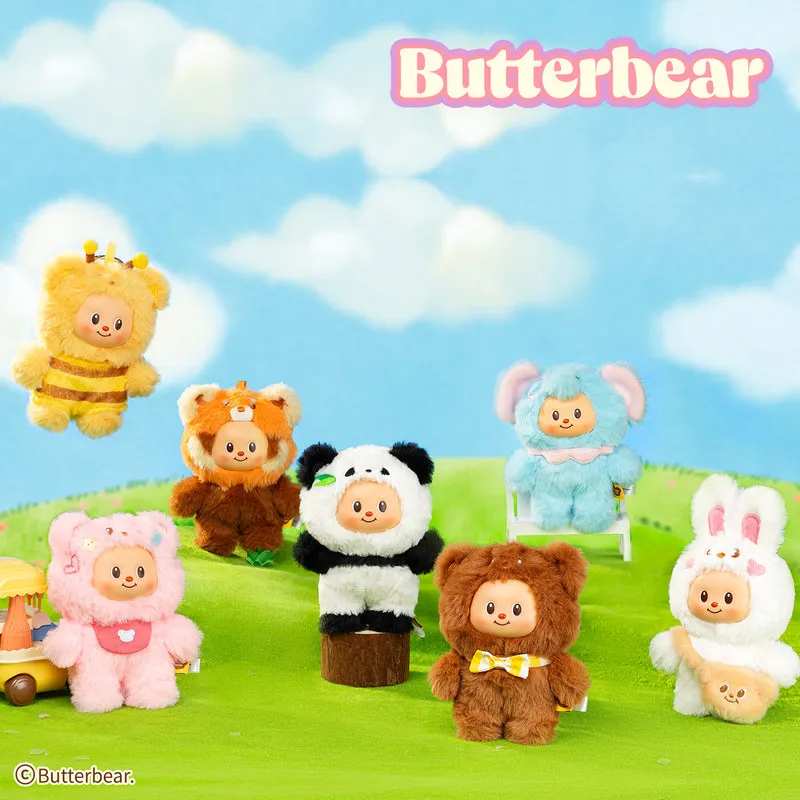 

Spot Butterbear Vinyl Doll Plush Blind Box Fluffy Series Butterbear Pendant Desktop Ornaments Collections Holiday Birthday Gift