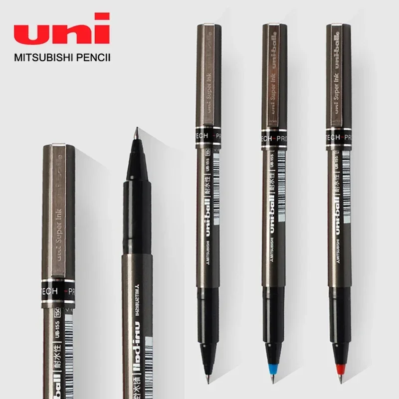 3pcs/6pcs Japan UNI UB-155 Gel Pen Student Writing Straight Liquid Signature Ball Pen 0.5mm School Office Accessories