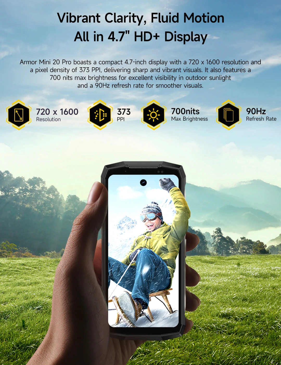 Ulefone Armor Mini 20 Pro 4.7" Rugged Phone 5G Smartphone Android 14 6200mAh 16GB(8+8) 256GB 64MP Night Vision 33W Fast Charge