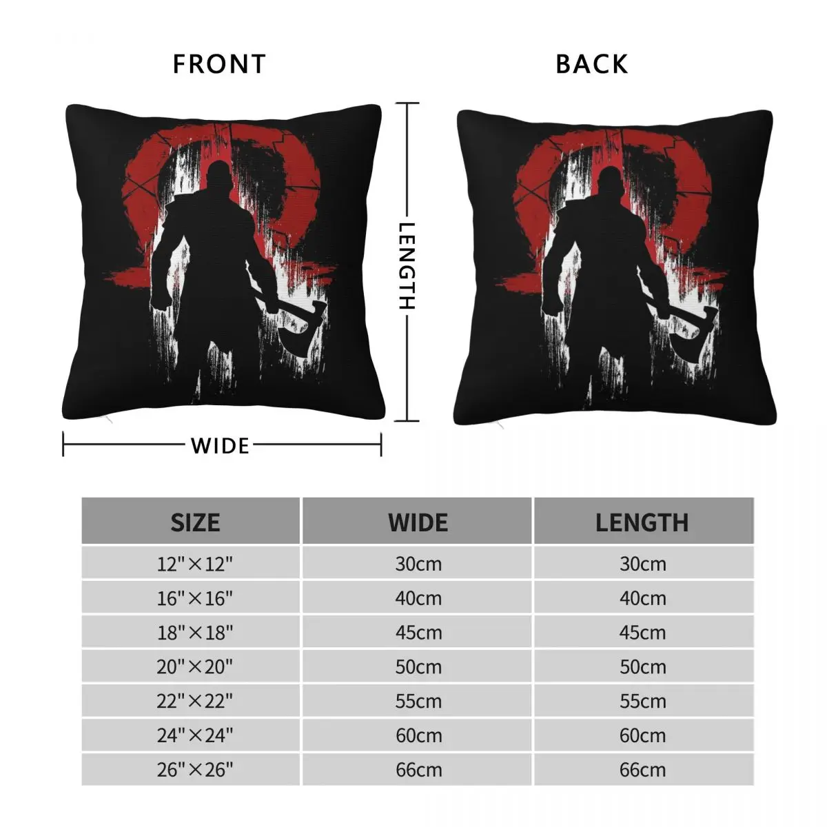 God Of War Ragnarok Kratos Square Pillowcase Polyester Linen Velvet Creative Zip Decor Throw Pillow Case Home Cushion Case