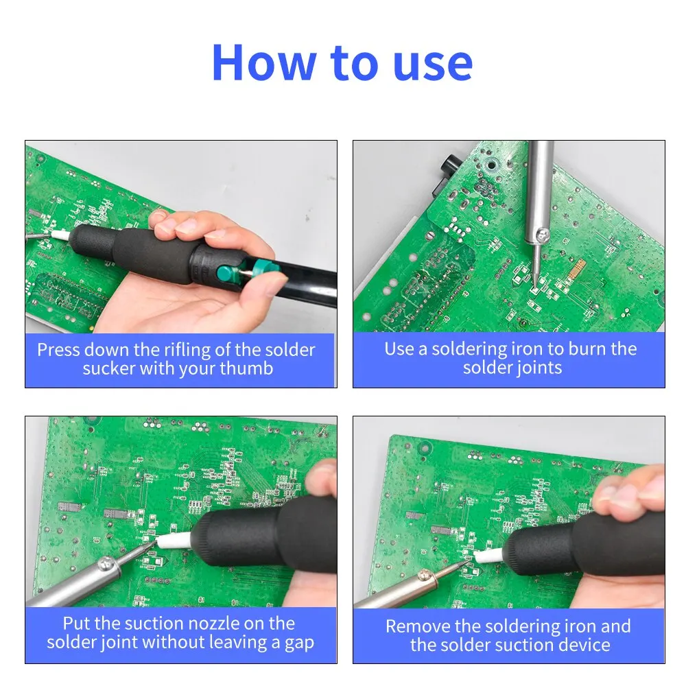 Pump Solder Sucker Suction Soldering Iron Desolder Tin Fire-resistant Vacuum 366D Plastic Powerful Desoldering Hand Welding Tool