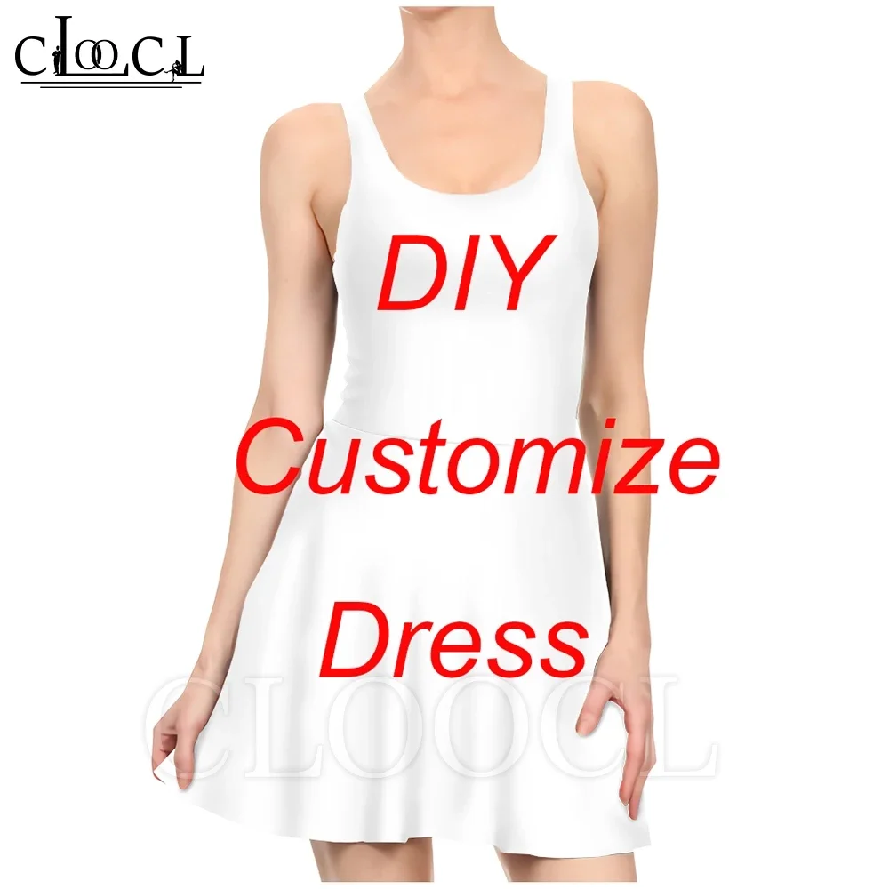 DIY Personalized Design Slim Pleated Dress For Ladies Women Fashion One Piece Sexy Dresses 3D Print DIY Photo/Star/Animal/Anime