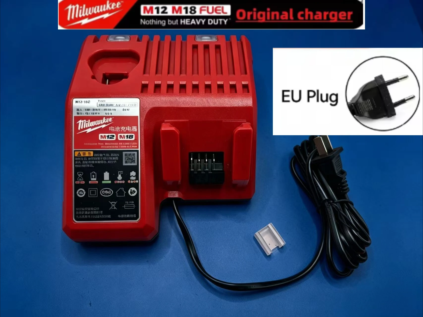 

Milwaukee Battery Charger for M12 M18 12V 18V Lithium Battery with Safety Protection EU US Plug Adapter
