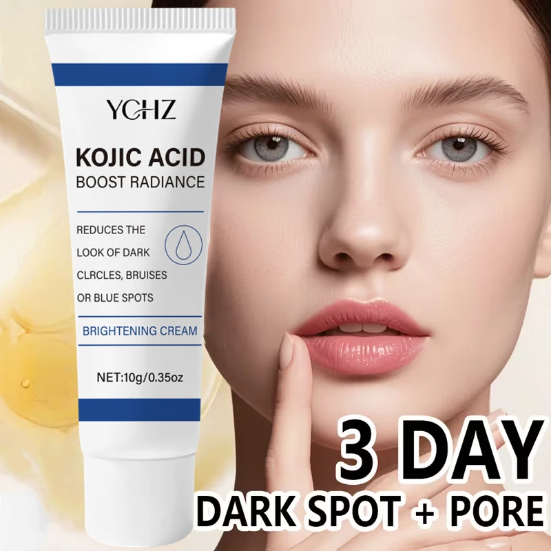 Kojic Acid Vc Brightening Cream, Evens Out Skin Tone, Improves Pigmentation Quickly Brightens, Enhances Radiance, and Reduces Dark Spots. Niacinamide, Centella Asiatica, Collagen, Vitamin C. Suitable for All Skin Types