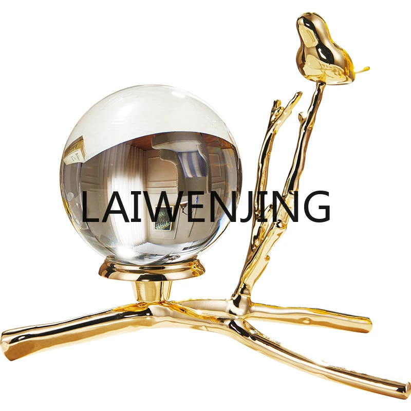 

RWJ Decoration Shooting Prop Jewelry Household Decoration Showroom Furnishings Light Luxury Gold-Plated Glass Ball