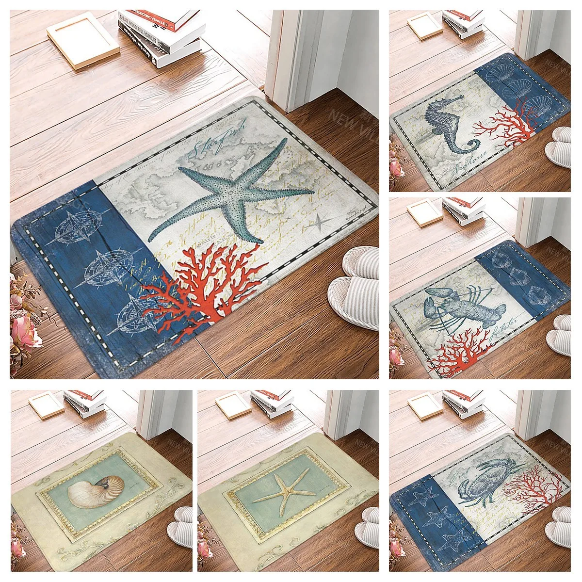 Non slip shower mat bathroom rug shower mat home decoration door mat kitchen bedroom entrance room mat submarine animal door mat