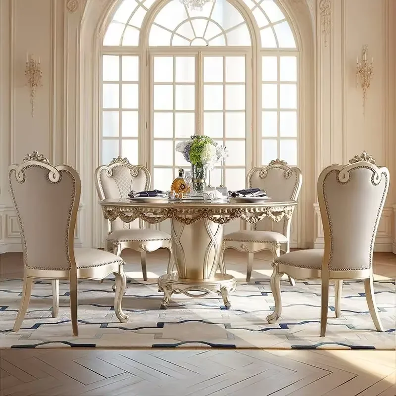 Non Slip Modern Dining Table Luxury Unique Round Design Kitchen Mobile Dining Table Set Living Room Tavolo Da Pranzo Furniture