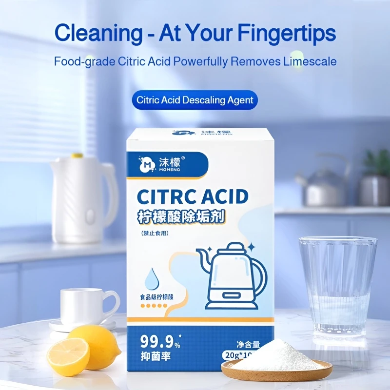 MOMENG Citric Acid Descaler Food Grade Limescale Remover Non-corrosive for Kettle Coffee Machine Water Heater Home Cleaning