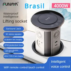 Brazilian Pop Up Lifting Sockets Table Hidden Socket with USB PD15W Waterproof 16A Touch Switch Smart Tuya BR WIFI Sockets