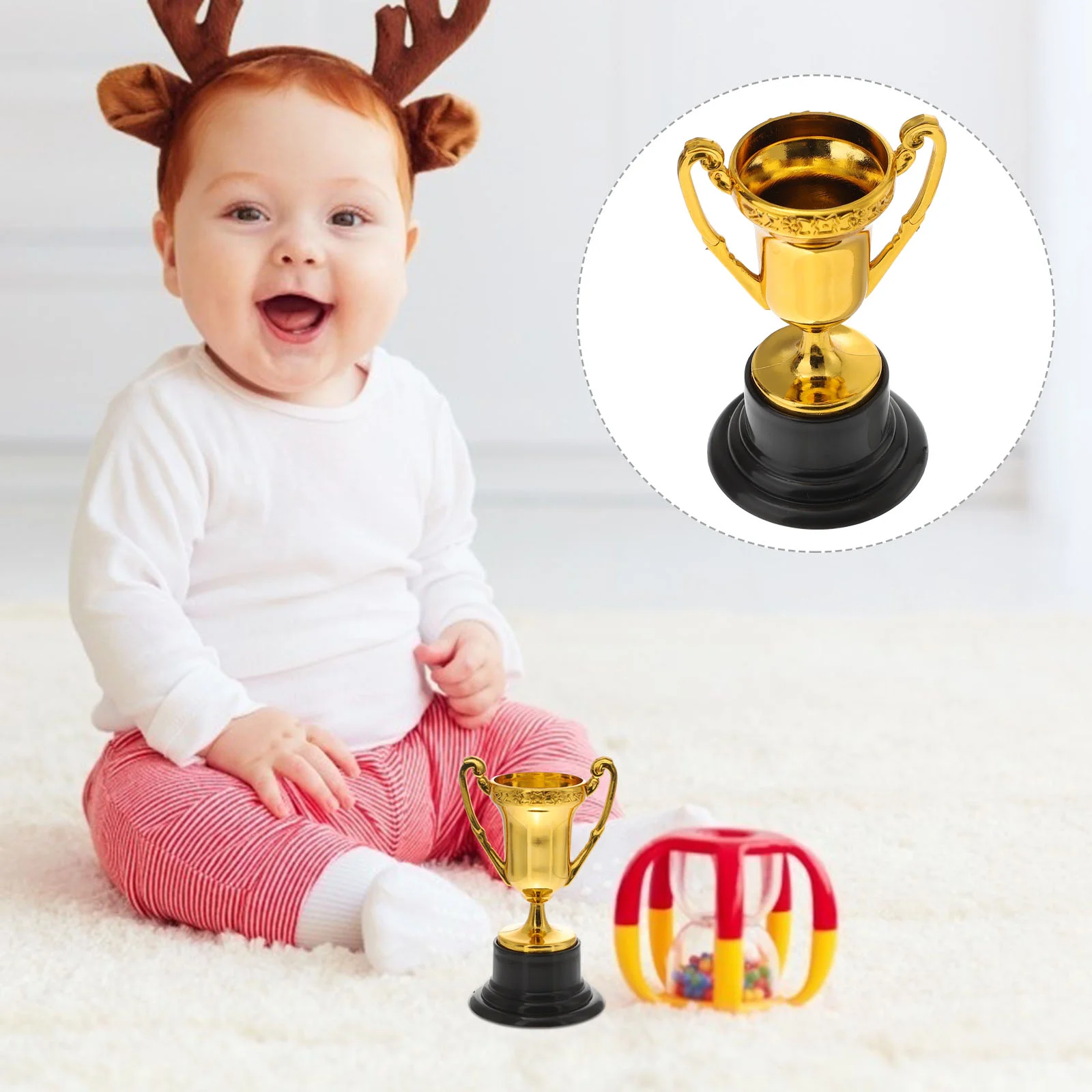 

20 Pcs Toy Plastic Trophy Toys Kids Award Gold Trophies for Golden Prize Cup Baby