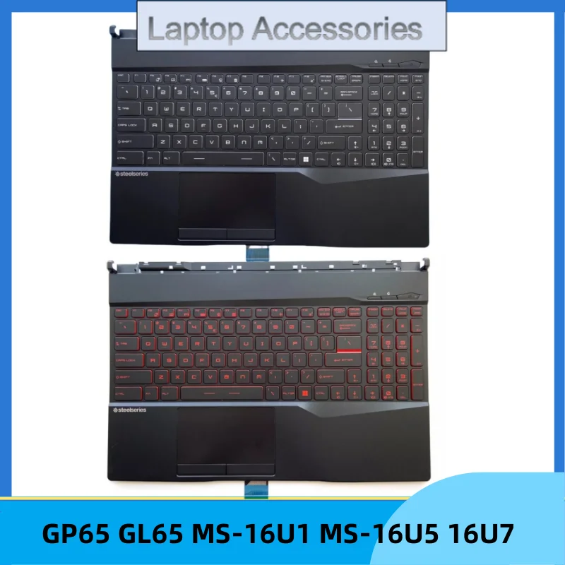

HJ New For GP65 GL65 MS-16U1 16U5 16U7 Laptop Upper Case Palmrest Cover C shell Backlit keyboard