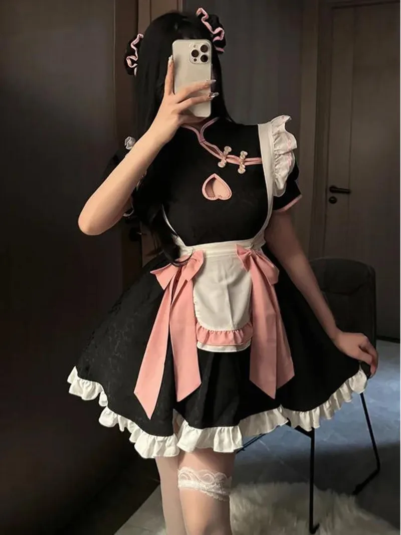 Summer fashion women's clothing sweet and cute hollow asymmetrical collar bow kangaroo pocket decoration elegant cake skirt 6HMM