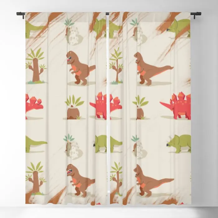 

Dinosaur, Trees, Art, Lines Blackout Curtains 3D Print Window Curtains For Bedroom Living Room Decor Window Treatments