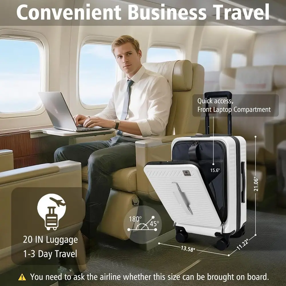 20 Inch Expandable Hard Shell Suitcase with Spinner Wheels, TSA Lock, Lightweight for Travel