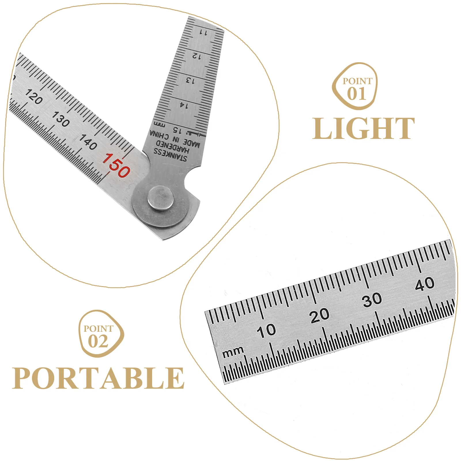 

1Set Stainless Steel Feeler Gauge and Straight Ruler Gap Measuring Tool Thickness Gauge Wide Use in Auto Home Maintenance