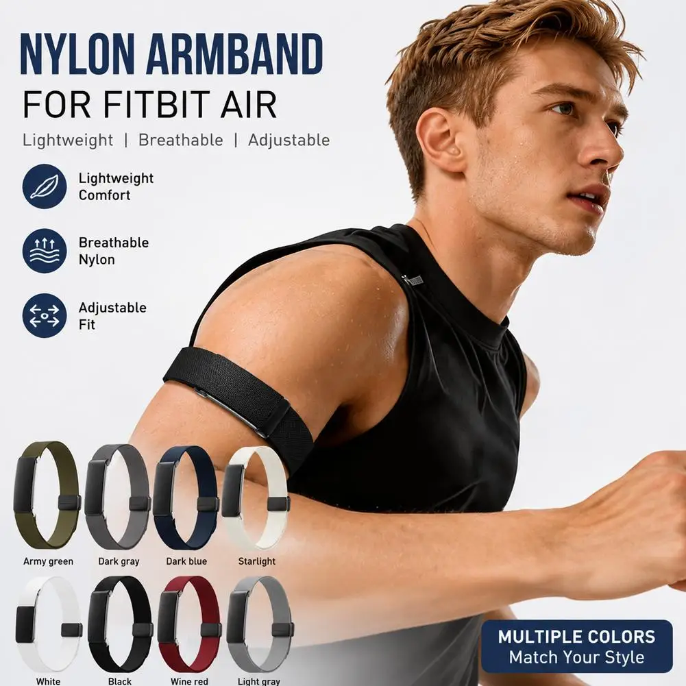 For Google Fitbit Air Bicep Band Nylon Elastic Magnetic Buckle Google Fitness Adjustable Arm Strap Accessories
