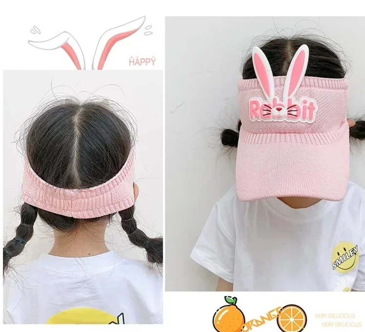 New Kids Sun Hats Children Summer Visors Cute Rabbit Wings Bunny Hat Summer Hat for Kids Boys Girls Hats 3-12years Old