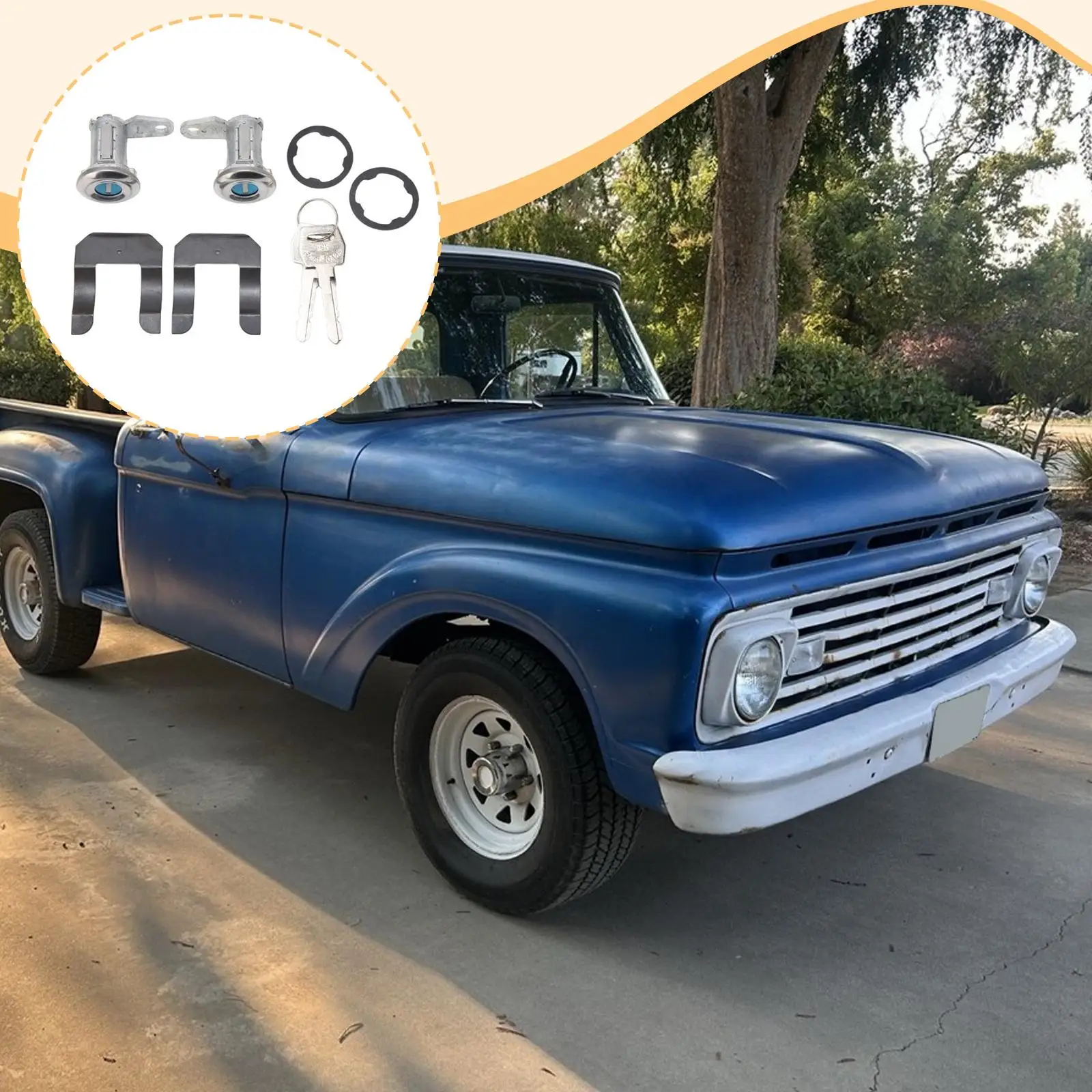 

Набор цилиндров дверного замка с 2 ключами, долговечность, простая установка, полный набор внешних деталей, аксессуары для F350 F150