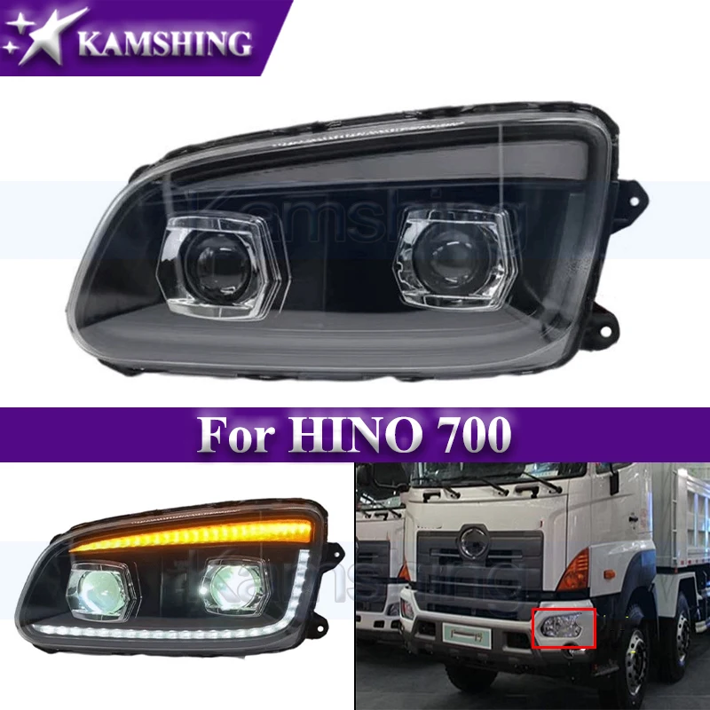 

Фара переднего бампера автомобиля Kamshing для грузовика HINO 700, полностью светодиодная фара, фара