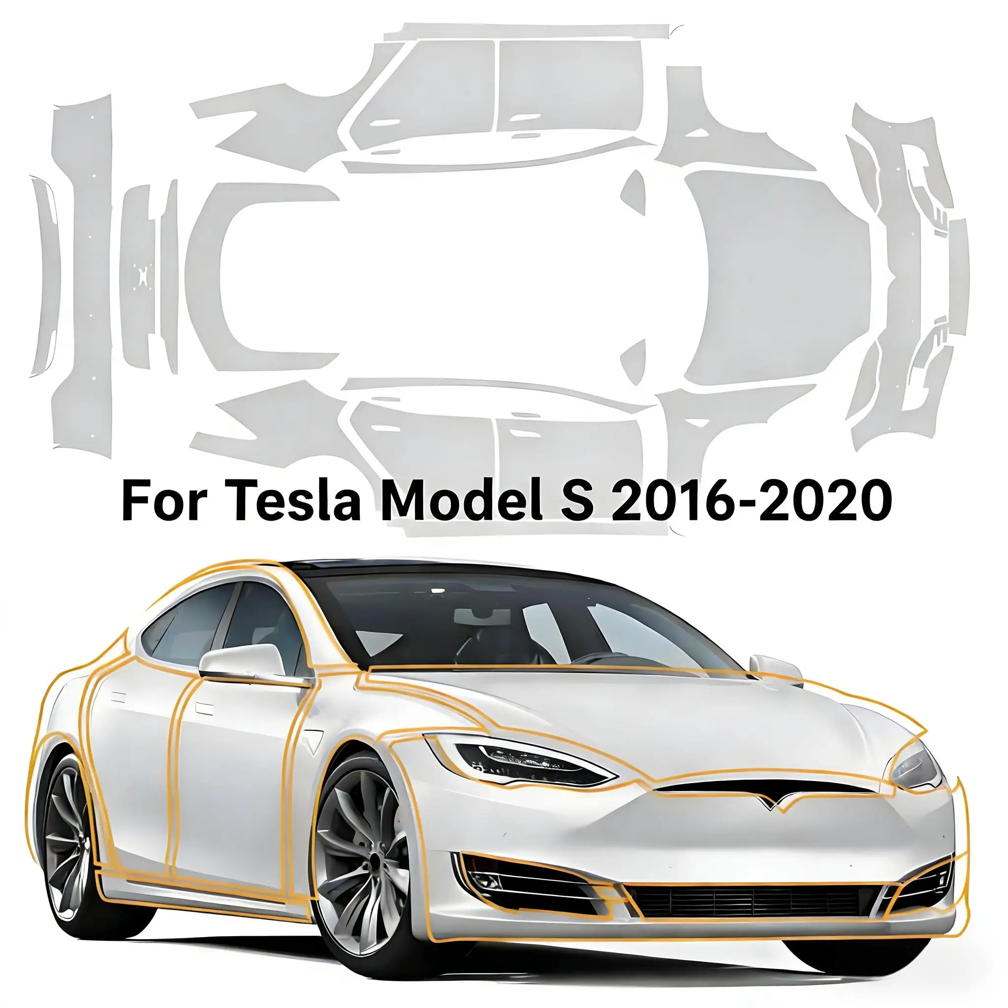 

For Tesla Model S 2016-2020 TPU Bumper Hood Pre-cut PPF Clear Paint Protective Film Custom Anti Scratch Self Healing Shield
