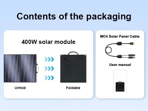 SP400 Portable 400W Foldable Solar Panel 22% Efficiency Compatible Power Station for Camping-Perfect Energy Solution