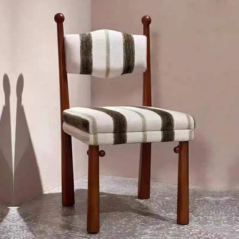 Sillas de Comedor italianas Beige, Sillas de Comedor de sala de estar con acento moderno y Floral, Sillas de Comedor plegables de madera Para Comedor